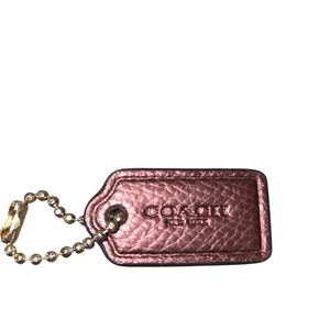 Coach Metallic Pink Leather Hang Tag